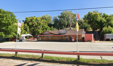 A building with flags in front of it